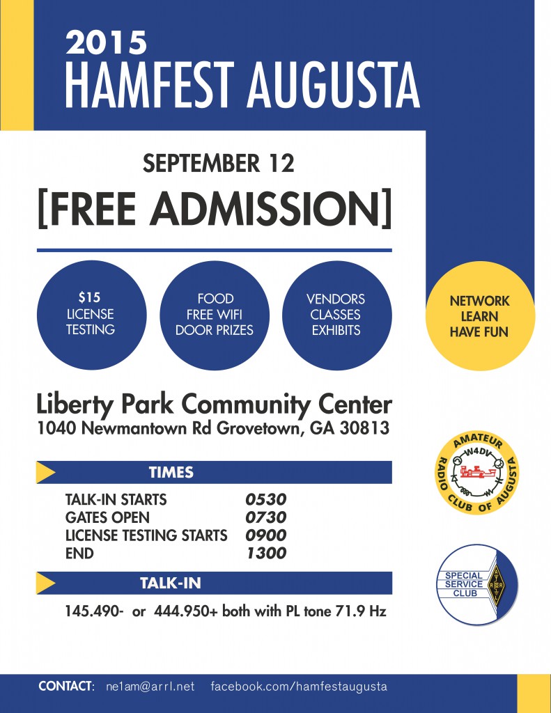 Hamfest Augusta Flyer 09-12-2015